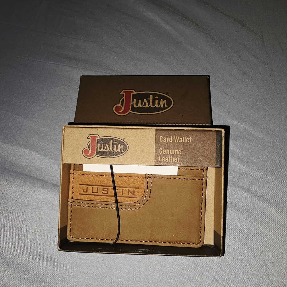 Justin Boots Tan Leather Card Wallet